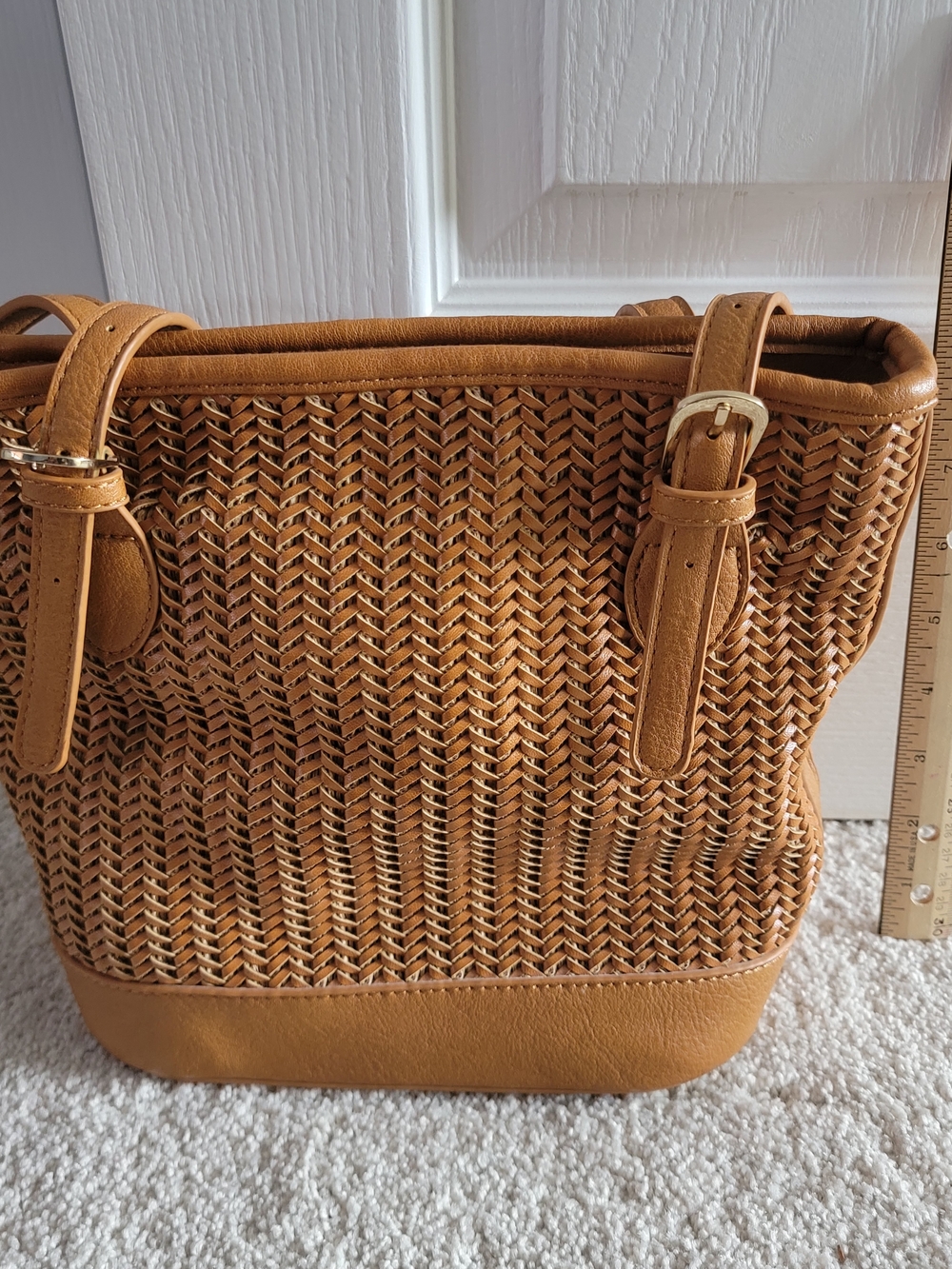 Miztique Woven Saddle Brown Tote